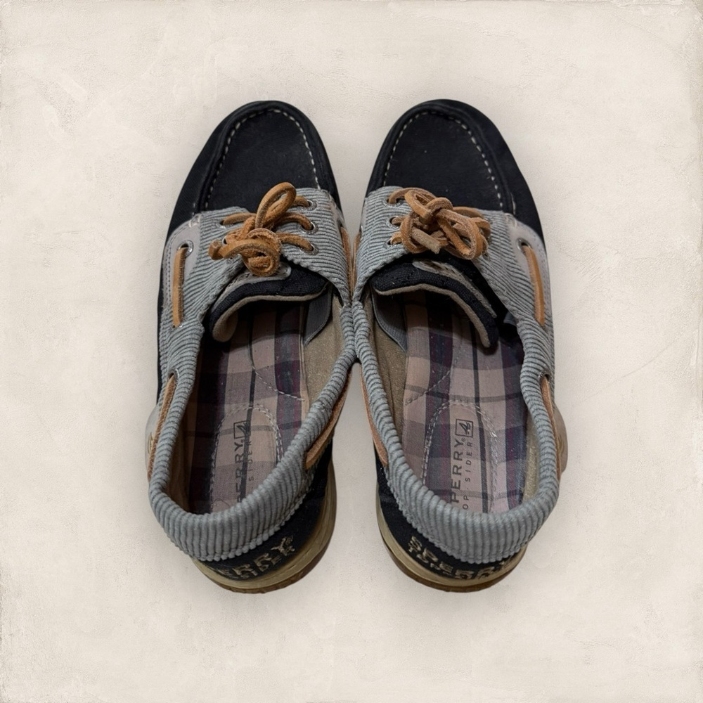 Sperry Top Slider Womens Sz 6 Fabric Boat Shoes Slip On Loafers